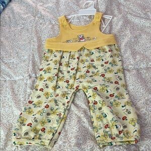 Vintage Health Tex Yellow Floral Kids Overalls